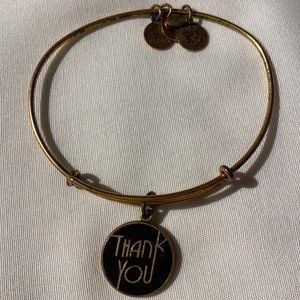 Alex and Ani Gold Thank You Bangle